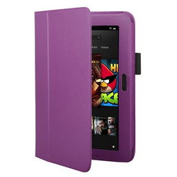 翊可wip47 Kindle Fire HD支架保护套 紫色炫彩，便携防护新选择